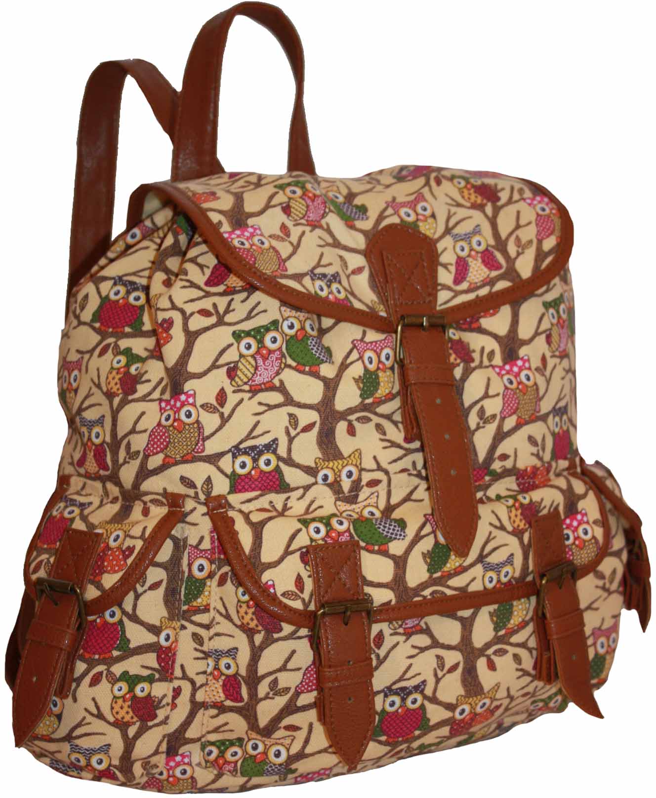 TeeYee Damen Rucksack Aus Cord - Niedlicher Schulrucksack Mit Verstellbaren Trägern Und Charme-Accessoires